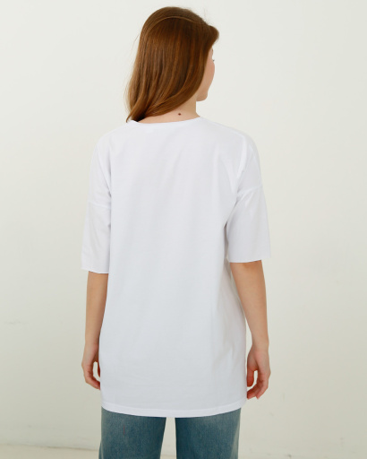 Женская длинная футболка Standart, белый 57871, Цвет: Белый, Размер: XS, изображение 5