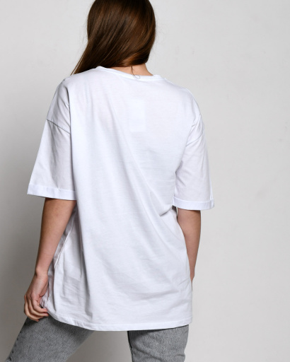 Женская белая футболка с вышивкой Los Angeles 57914, Цвет: Белый, Размер: M, изображение 2