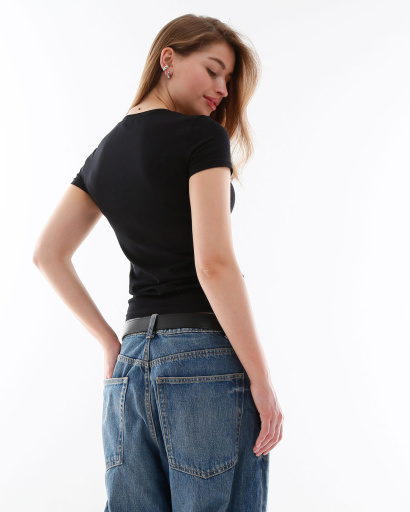 Футболка жіноча базова Standart CRC FS-201-8 57832, Колір: Чорний, Розмір: L, зображення 5