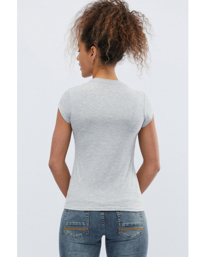 Футболка жіноча базова Standart CRC FS-215-4 57837, Колір: Сірий, Розмір: XS, зображення 3