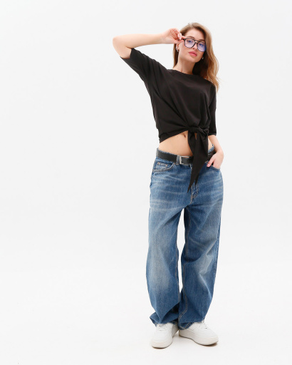 Футболка женская базовая oversize Standart CRC FS-219-8 57785, Цвет: Черный, Размер: XS, изображение 2