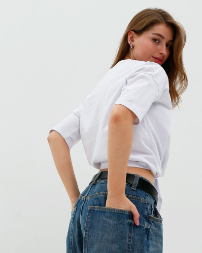 Футболка женская базовая oversize Standart CRC FS-219-3 57786, Цвет: Белый, Размер: XS, изображение 3