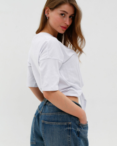 Футболка женская базовая oversize Standart CRC FS-219-3 57786, Цвет: Белый, Размер: XS, изображение 5