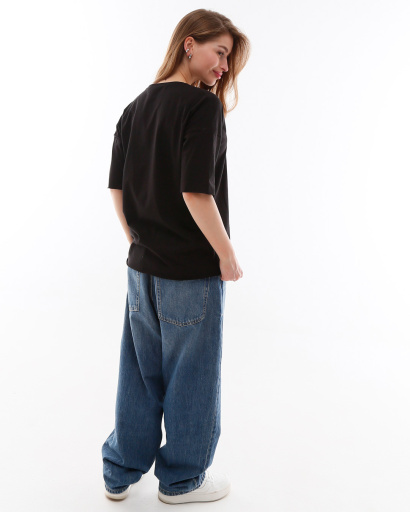 Футболка жіноча базова oversize Standart CRC FS-218-8 57787, Колір: Чорний, Розмір: XS, зображення 4