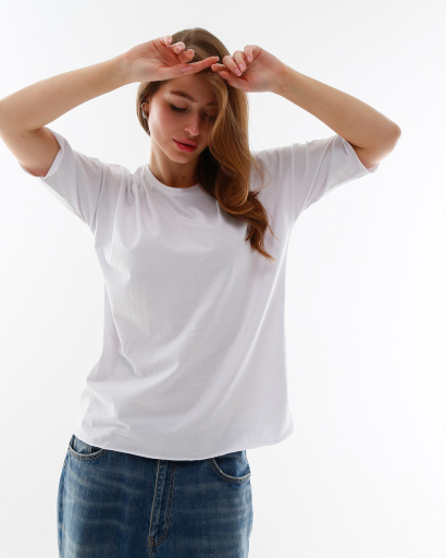 Футболка женская базовая oversize Standart CRC FS-218-3 57788, Цвет: Белый, Размер: XS, изображение 3