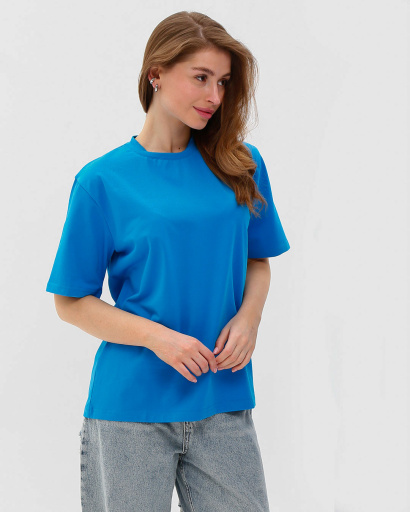 Футболка унисекс базовая oversize Premium CRC FP-133-21 57809, Цвет: Голубой, Размер: S, изображение 4