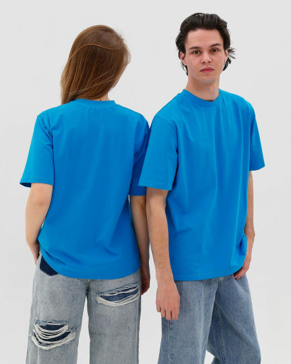 Футболка унисекс базовая oversize Premium CRC FP-133-21 57809, Цвет: Голубой, Размер: S, изображение 5