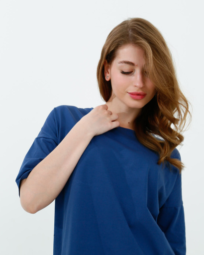 Женская длинная футболка Standart, джинс 57872, Цвет: Джинс, Размер: L, изображение 2