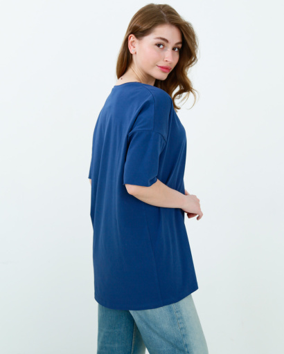 Женская длинная футболка Standart, джинс 57872, Цвет: Джинс, Размер: L, изображение 5