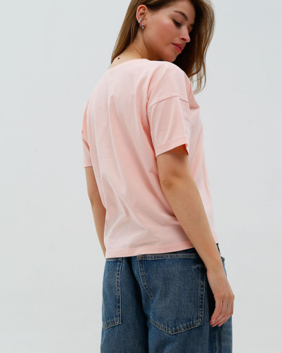 Футболка жіноча базова Standart CRC FS-216-27 57848, Колір: Персиковий, Розмір: XS, зображення 2