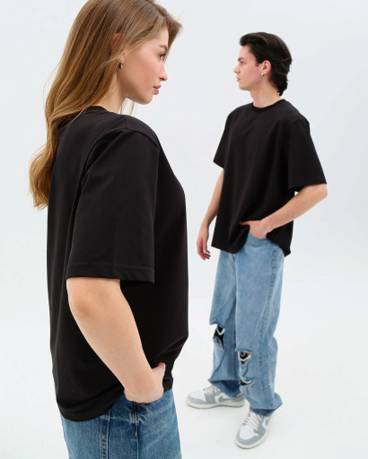 Футболка унисекс базовая oversize Premium CRC FP-133-8 57802, Цвет: Черный, Размер: XL, изображение 2