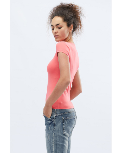 Футболка жіноча базова Standart CRC FS-214-22 57840, Колір: Корал, Розмір: M, зображення 2