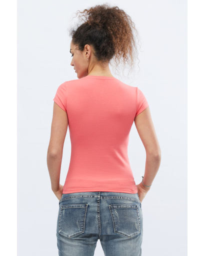 Футболка жіноча базова Standart CRC FS-214-22 57840, Колір: Корал, Розмір: M, зображення 3