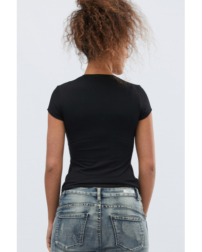 Футболка жіноча базова Standart CRC FS-214-8 57842, Колір: Чорний, Розмір: L, зображення 3