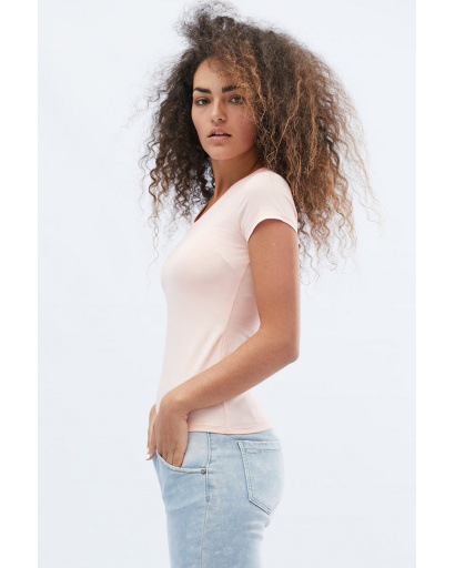 Футболка жіноча базова Standart CRC FS-214-25 57843, Колір: Пудровий, Розмір: L, зображення 2