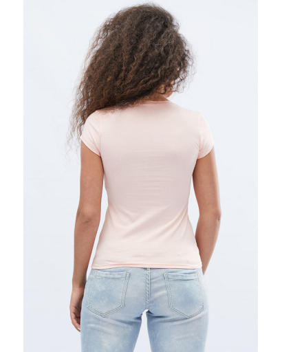 Футболка жіноча базова Standart CRC FS-214-25 57843, Колір: Пудровий, Розмір: L, зображення 3