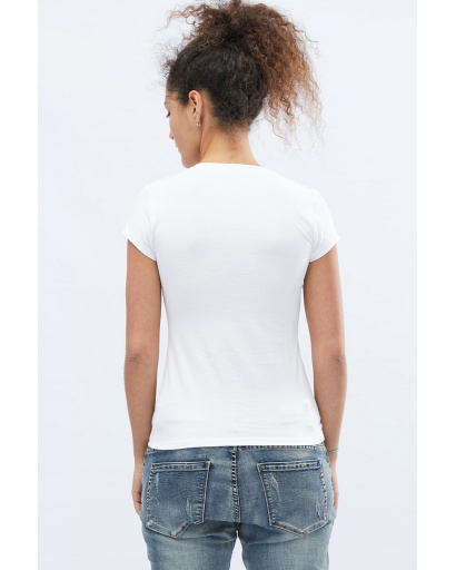 Футболка жіноча базова Standart CRC FS-214-3 57845, Колір: Білий, Розмір: XS, зображення 3