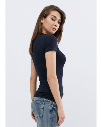 Футболка жіноча базова Standart CRC FS-201-2 57834, Колір: Темно-синій, Розмір: L, зображення 3