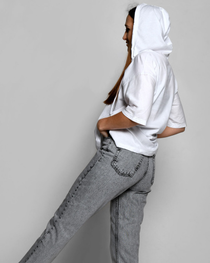 Біла жіноча футболка оверсайз 57922, Колір: Білий, Розмір: S, зображення 2