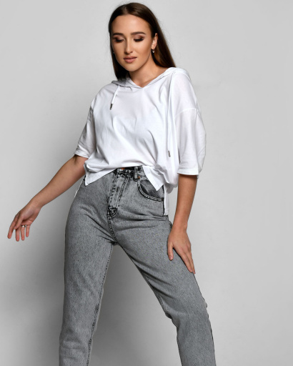 Біла жіноча футболка оверсайз 57922, Колір: Білий, Розмір: S, зображення 5