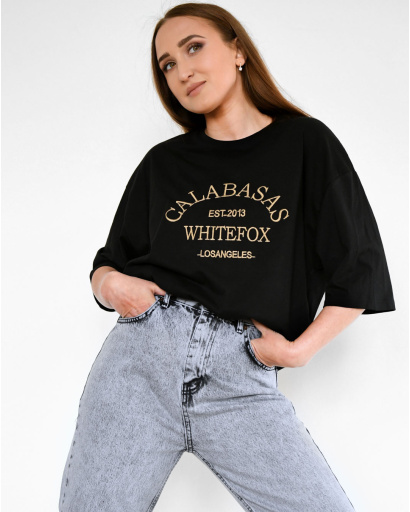 Черная женская футболка Standart с вышивкой Calabasas 57925, Цвет: Черный, Размер: S, изображение 2
