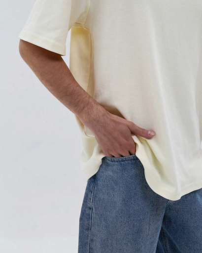 Футболка унісекс базова oversize Premium CRC FP-133-6 57808, Колір: Жовтий, Розмір: XL, зображення 4