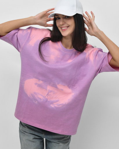 Футболка THERMOCHROMIC oversize жіноча, рожева 58023, Колір: Рожевий, Розмір: S, зображення 6