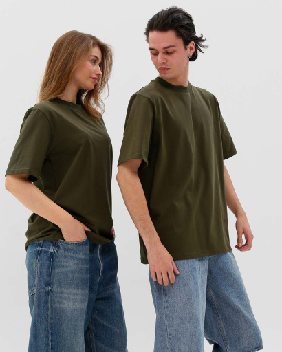 Футболка унисекс базовая oversize Premium CRC FP-133-1 57804, Цвет: Хаки, Размер: S, изображение 5