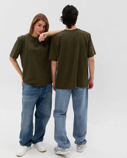 Футболка унисекс базовая oversize Premium CRC FP-133-1 57804, Цвет: Хаки, Размер: S, изображение 2