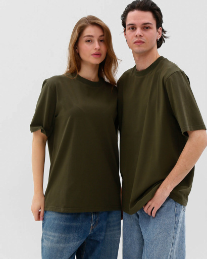 Футболка унисекс базовая oversize Premium CRC FP-133-1 57804, Цвет: Хаки, Размер: S, изображение 4