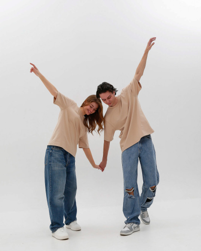 Футболка унисекс базовая oversize Premium CRC FP-133-10 57805, Цвет: Бежевый, Размер: S, изображение 3