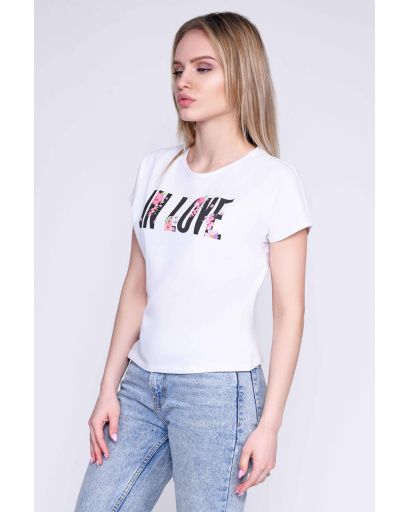 Женская футболкаCRC FK-223-3-0911 57851, Цвет: Белый, Размер: XS, изображение 2