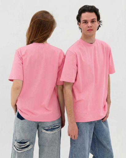 Футболка унисекс базовая oversize CRC FP-133-15 57826, Цвет: Розовый, Размер: S, изображение 2