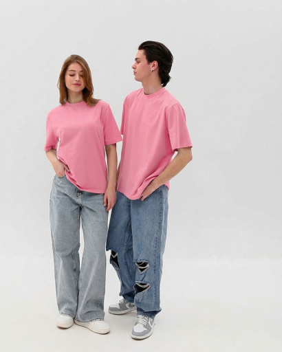 Футболка унисекс базовая oversize CRC FP-133-15 57826, Цвет: Розовый, Размер: S, изображение 4