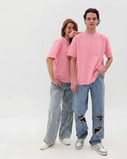 Футболка унисекс базовая oversize CRC FP-133-15 57826, Цвет: Розовый, Размер: S, изображение 5