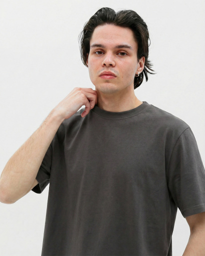 Футболка унисекс базовая oversize CRC FP-133-29 57827, Цвет: Графит, Размер: S, изображение 2