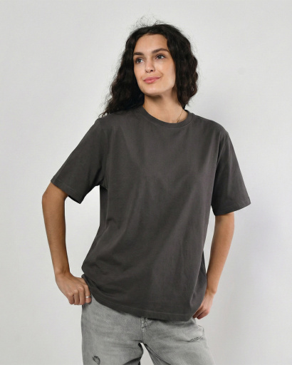 Футболка унисекс базовая oversize CRC FP-133-29 57827, Цвет: Графит, Размер: S, изображение 5