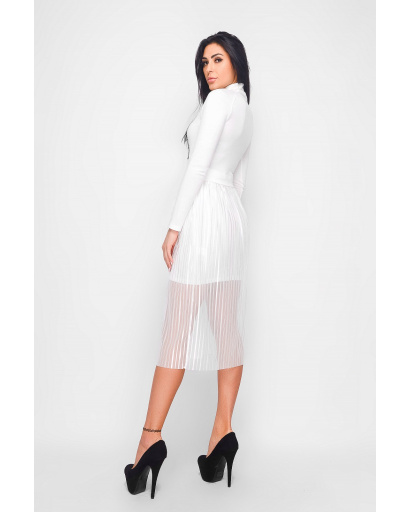 Стильна біла жіноча сукня 30483, Колір: Білий, Розмір: M, зображення 3
