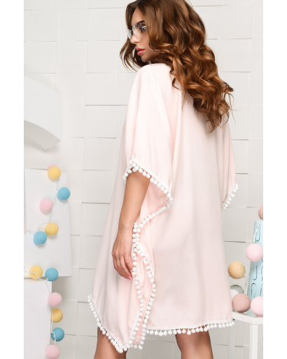 Бавовняна сукня вільного крою 26548, Колір: Персиковий, Розмір: XS, зображення 5