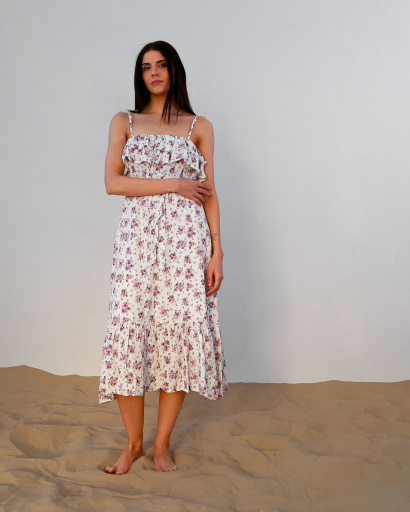 Летний сарафан в цветочек 48388, Цвет: Лавандовый, Размер: XS, изображение 3