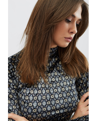 Мини платье из велюра с оригинальным узором 30541, Цвет: Голубой, Размер: M, изображение 2