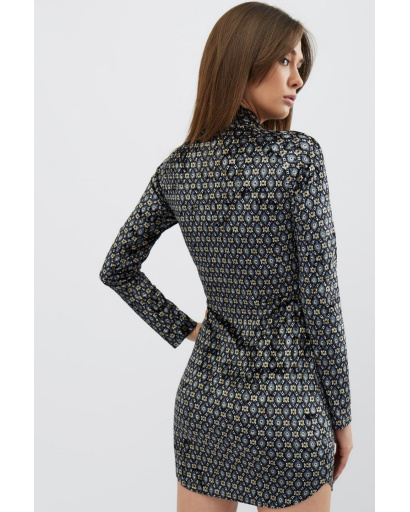 Мини платье из велюра с оригинальным узором 30541, Цвет: Голубой, Размер: M, изображение 4