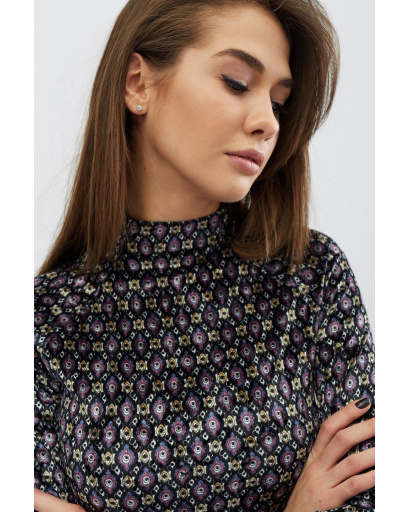 Мини платье из велюра с оригинальным узором 30542, Цвет: Малина, Размер: XS, изображение 4