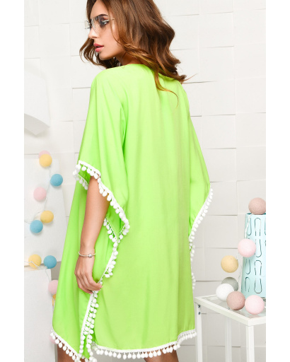 Элегантное платье оверсайз из хлопка 26551, Цвет: Салатовый, Размер: XS, изображение 4