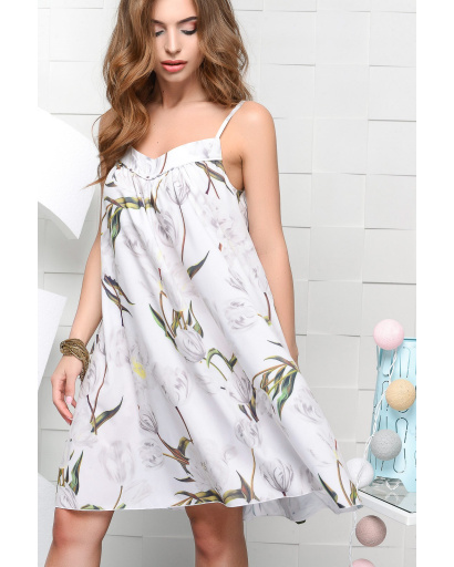 Жіноча сукня з квітковим візерунком 26540, Колір: Білий, Розмір: S, зображення 4