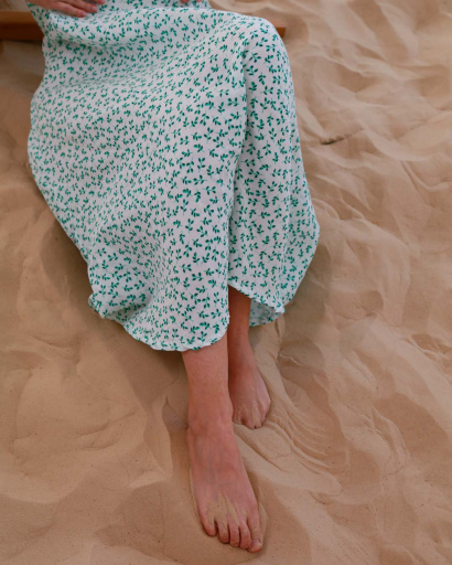 Літній зелений сарафан міді з мусліну на бретелях 55988, Колір: Зелений, Розмір: M, зображення 7