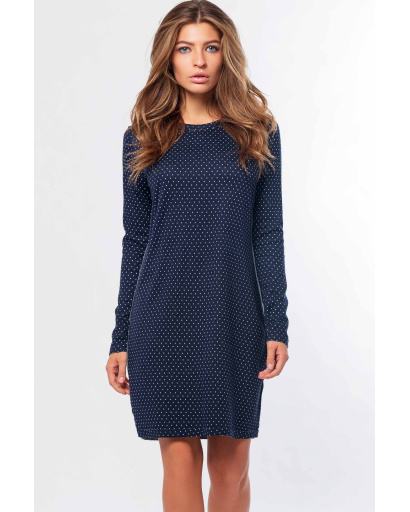 Синее мини-платье в горошек 34722, Цвет: Синий, Размер: XS, изображение 2