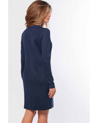 Синее мини-платье в горошек 34722, Цвет: Синий, Размер: XS, изображение 3