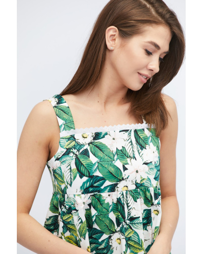 Сарафан с ярким цветочным принтом 32812, Цвет: Зеленый, Размер: XS, изображение 4