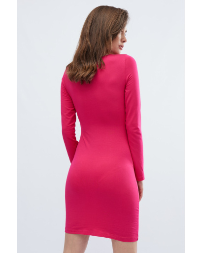 Міні сукня з прозорими вставками кольору малина 32694, Колір: Малина, Розмір: XS, зображення 4